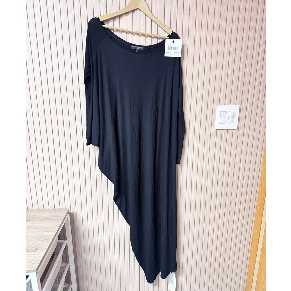 Marcella Moda New York Asymmetrical Long Sleeve Dress Black Size M